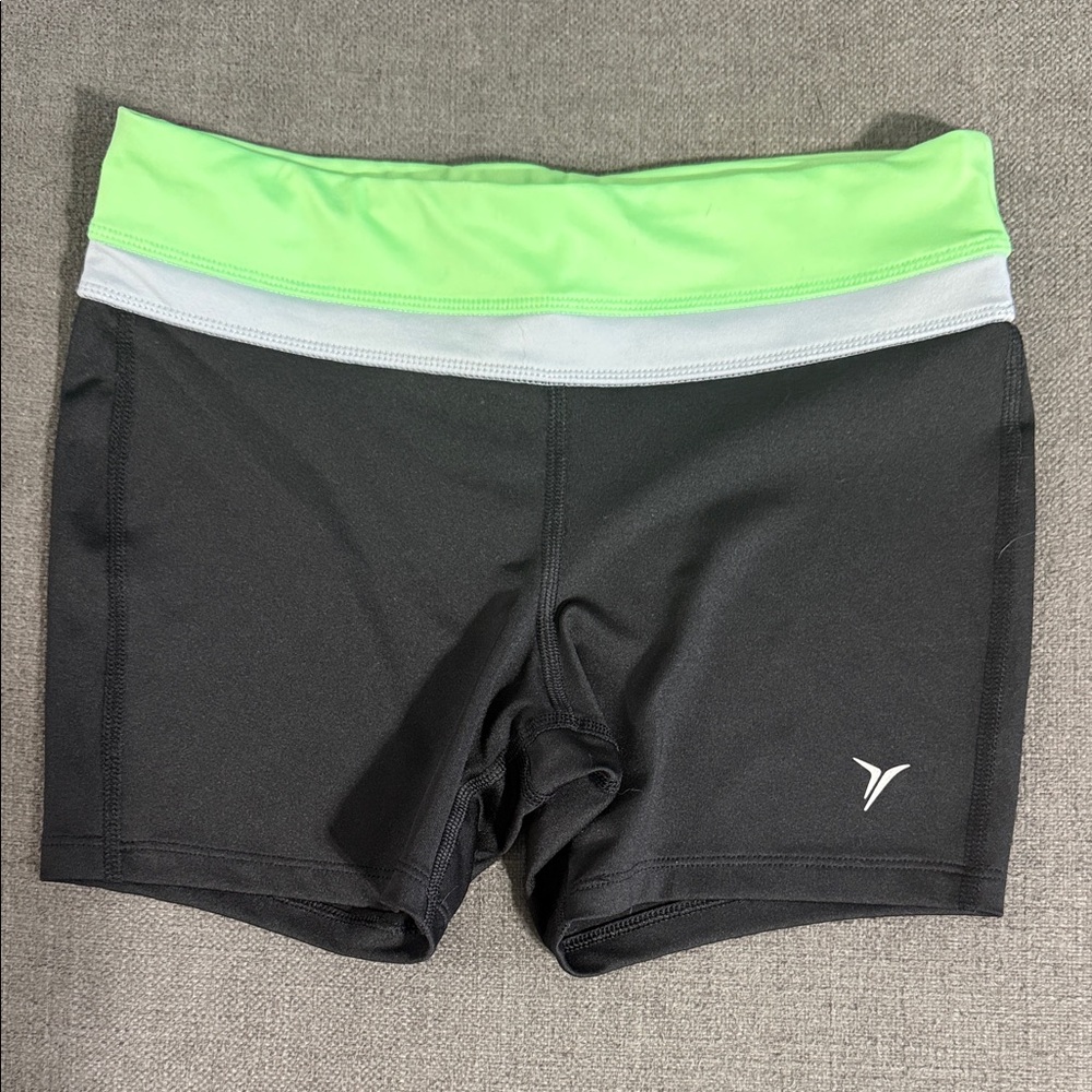 Old Navy Black and Neon Green Athletic Shorts